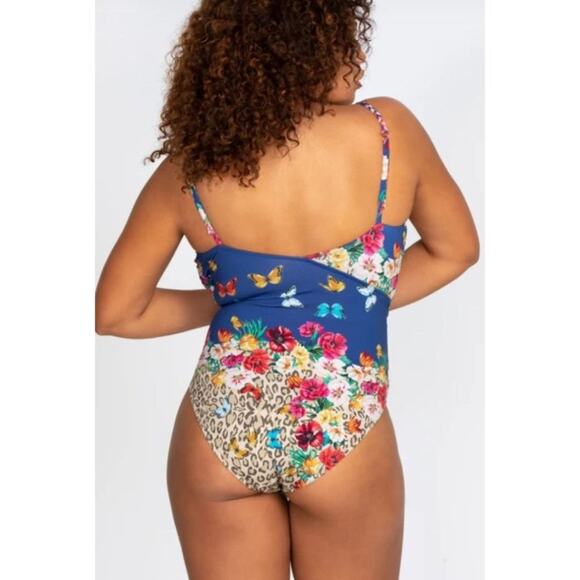 Johnny Was Fleur Braided Wrap One Piece Swimsuit XXL - Picture 3 of 8